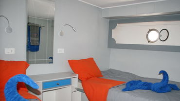 Modern ausgestattete Kabinen